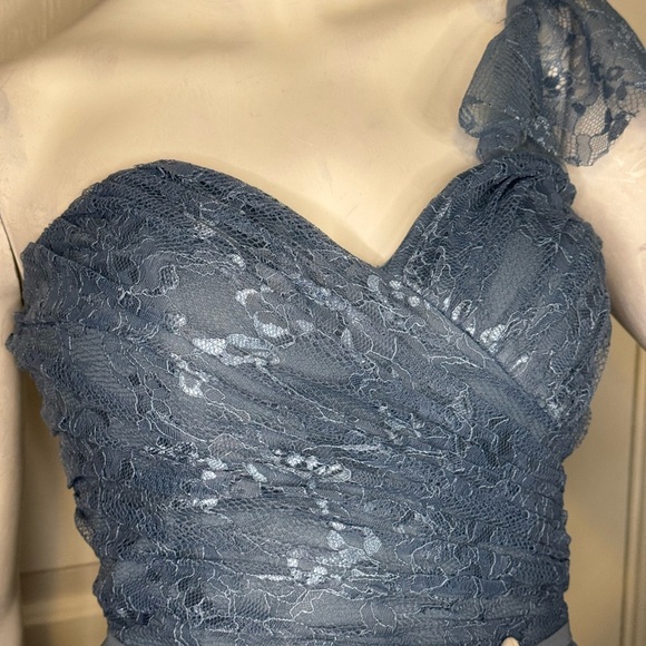 Mori Lee Bridesmaid, Social, Formal, Prom Dresses, size 12 Color Slate Blu - Picture 13 of 15